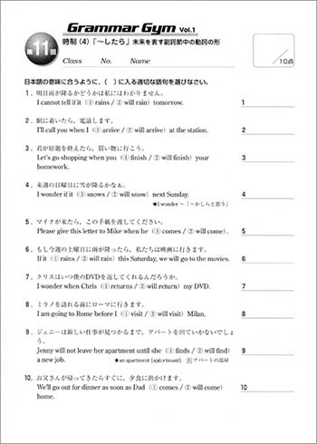 Grammar Gym 英文法テスト Vol.1 5分で確認　重要ルール 内容