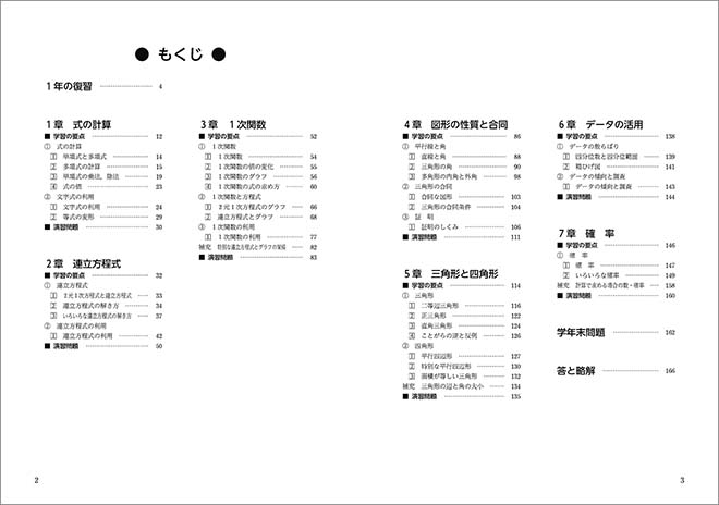 教科書準拠　STEP演習　中学数学2 目次