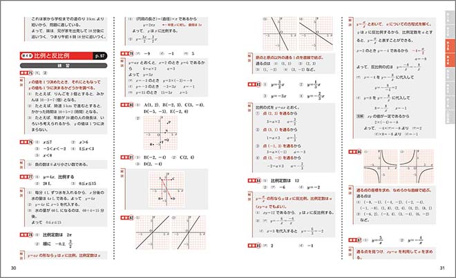 チャート式　中学数学　1年　別冊解答編