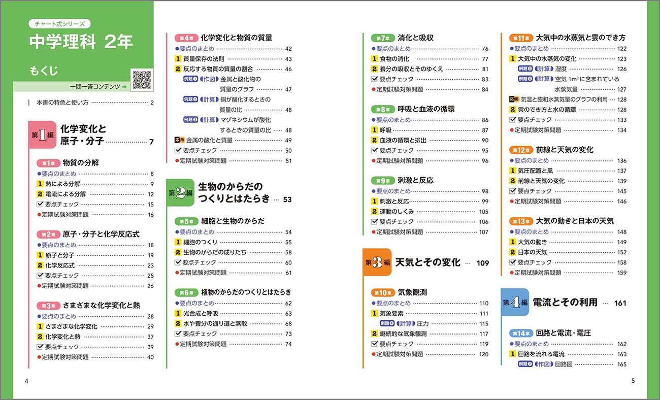 チャート式シリーズ 中学理科 2年 チャート式の数研出版