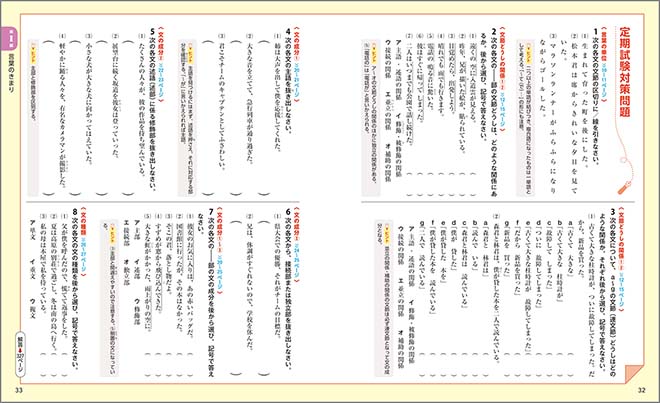 チャート式シリーズ　中学国語　文法・漢字・古典・読解 定期試験対策問題