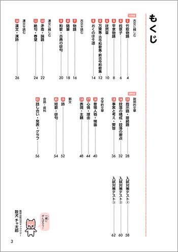 チャート式シリーズ　中学国語　準拠ドリル　古典・読解 目次