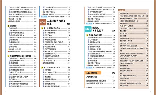 チャート式シリーズ　中学歴史 もくじ2