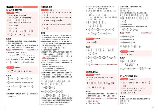 チャート式　中学数学　1年　準拠ドリル　内容2