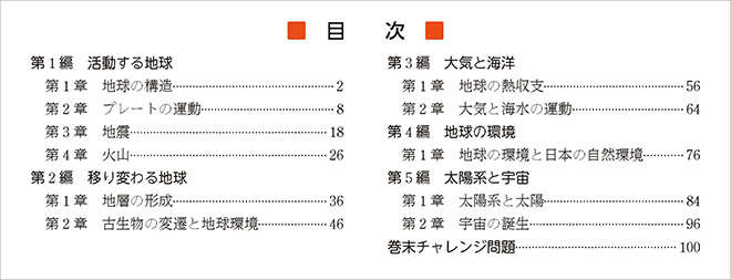 新課程　リードLightノート地学基礎 目次