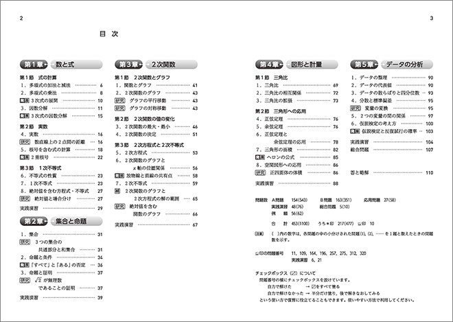 新課程　教科書傍用　4プロセス　数学I 目次