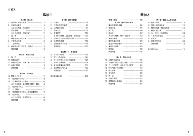 新課程　書き込み式シリーズ　【標準】　教科書傍用　Study-Upノート　数学Ⅰ＋Ａ 目次