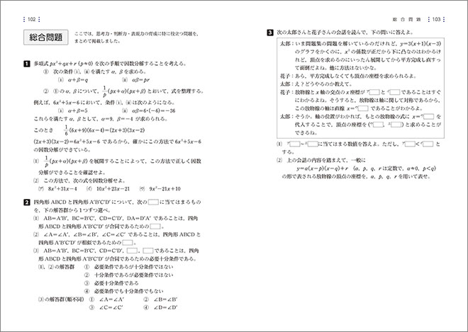 新課程　教科書傍用　サクシード　数学I 内容2