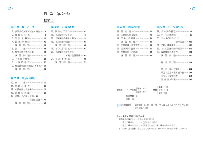 新課程　教科書傍用　基本と演習テーマ　数学I+A 目次1