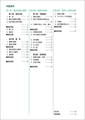 新課程　新高校の数学A対応　ポイントノート　数学A 目次