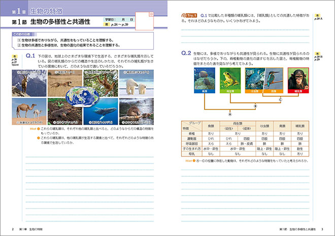 生物基礎・高等学校生物基礎 準拠 アクティブブック 内容1