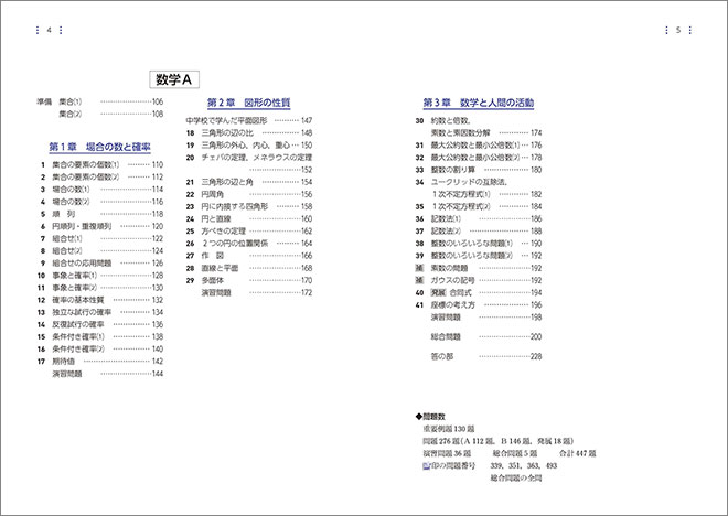 新課程　教科書傍用　サクシード　数学I+A 目次2