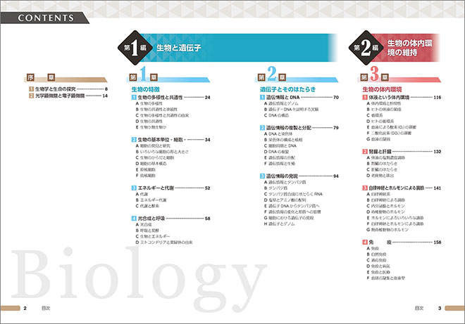 新課程　チャート式シリーズ　新生物基礎 目次1