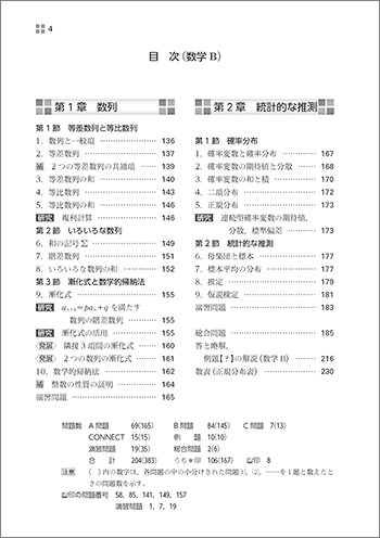 新課程　NEXT数学シリーズ 対応　CONNECT　数学II＋B〔数列，統計的な推測〕 目次2