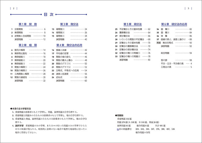 新課程　教科書傍用　サクシード　数学III 目次