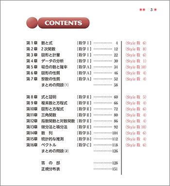 新課程　[大学入試最頻出88]　ベーシックスタイル 数学演習I・II・A・B・C〔ベクトル〕受験編 目次