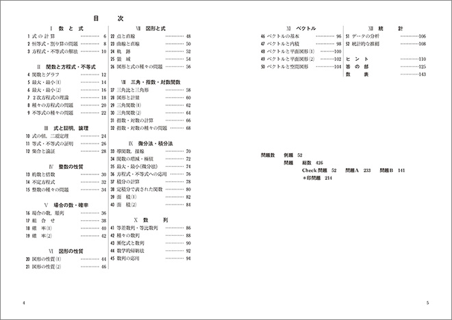 新課程　メジアン数学演習Ⅰ・II・A・B・C〔ベクトル〕　受験編 目次