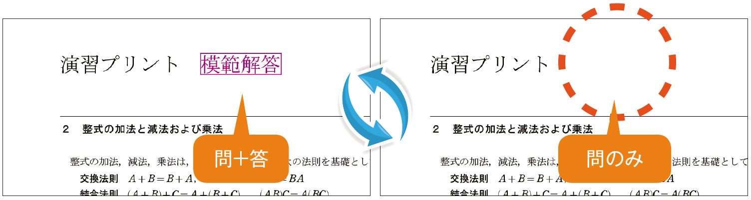 表題のピンク色の文章・図形の扱いを見直しました