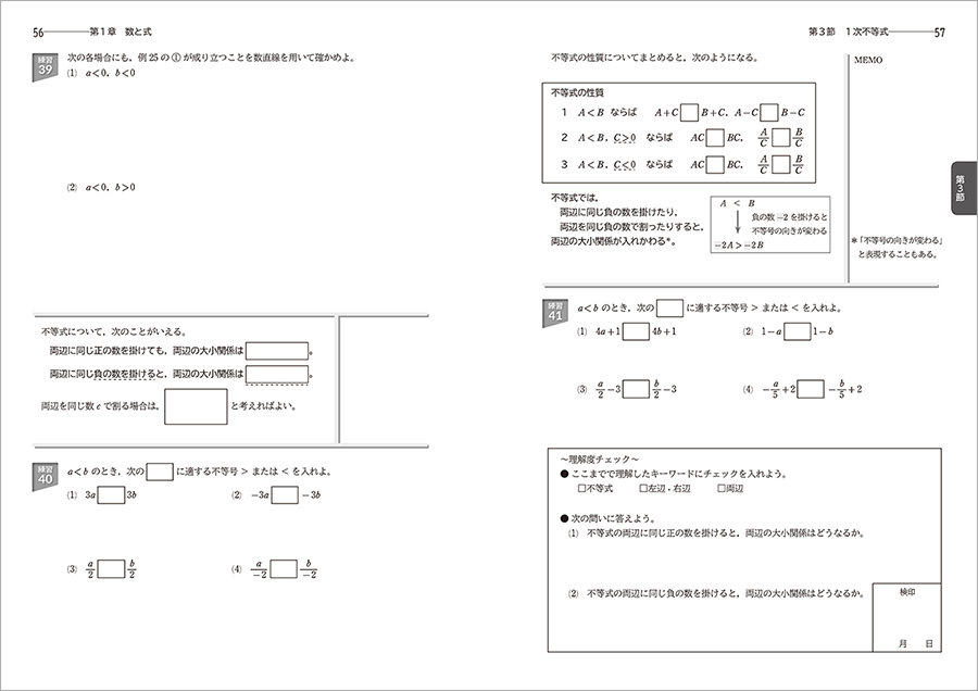 「改訂版 教科書準拠 高等学校 数学Aナビゲーションノート　シリーズ」内容1