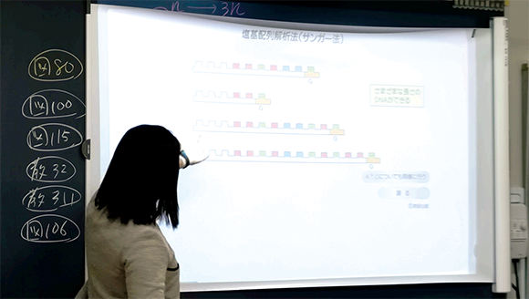 コンテンツを使って解説する先生