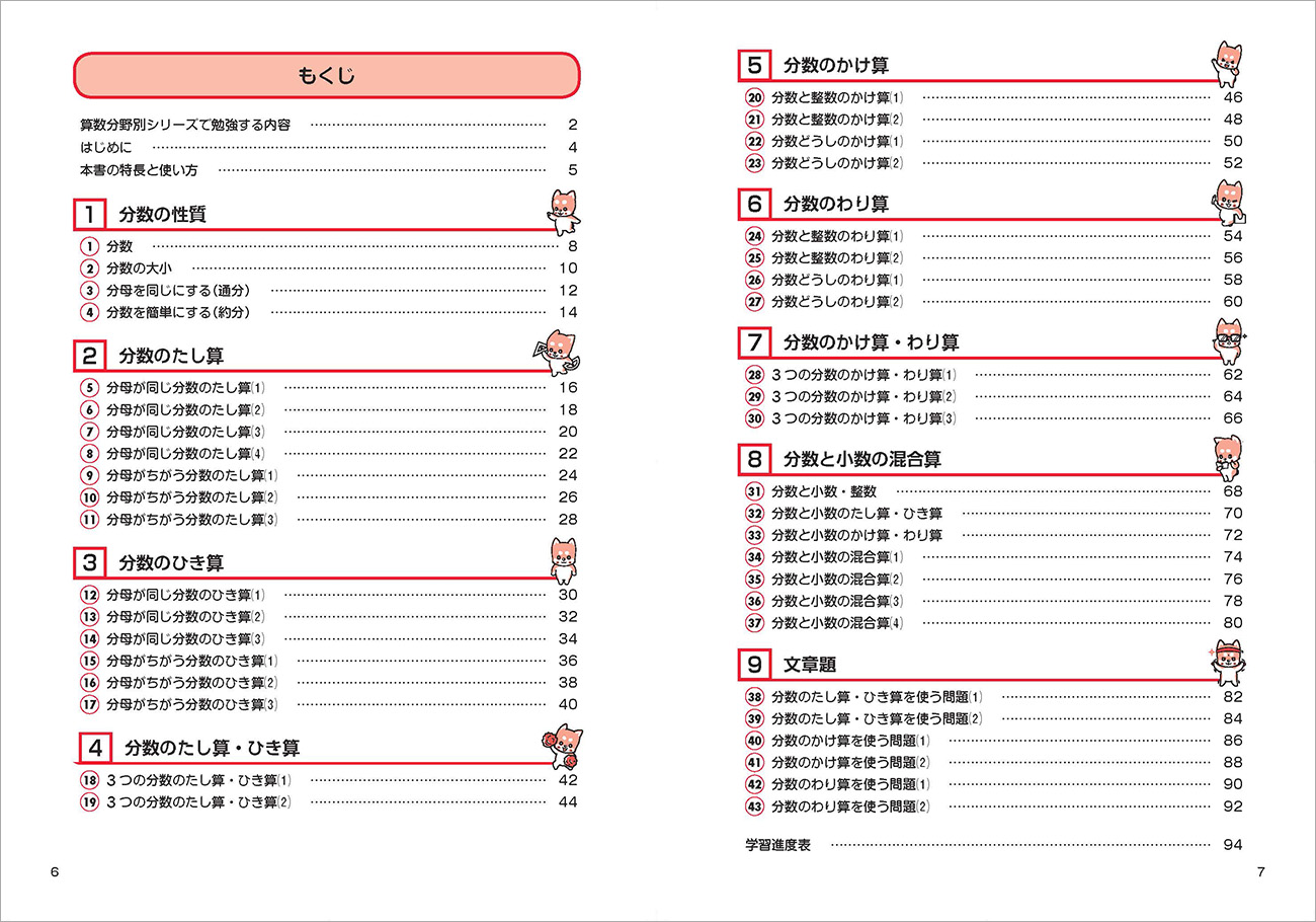 算数分野別シリーズ3 にがてをとくいにかえる 分数の計算 小3 6 チャート式の数研出版