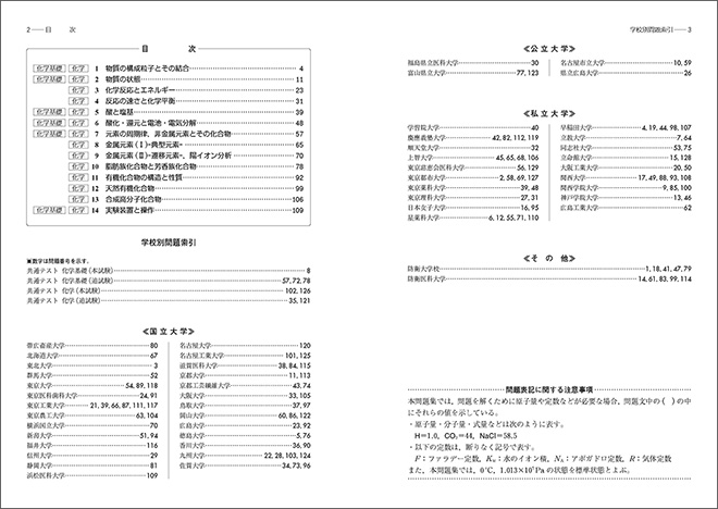 新課程 2024　化学入試問題集　化学基礎・化学 目次