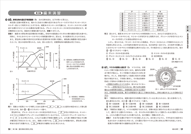 改訂版　大学入学共通テスト対策　チェック＆演習　生物　内容を見る（編末演習）