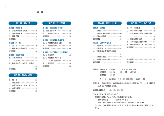 改訂版　教科書傍用　3TRIAL　数学I 目次
