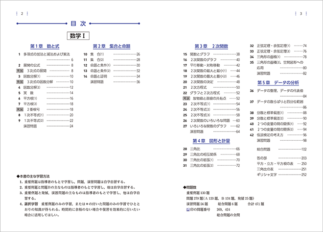 改訂版　教科書傍用　サクシード　数学I+A 目次1