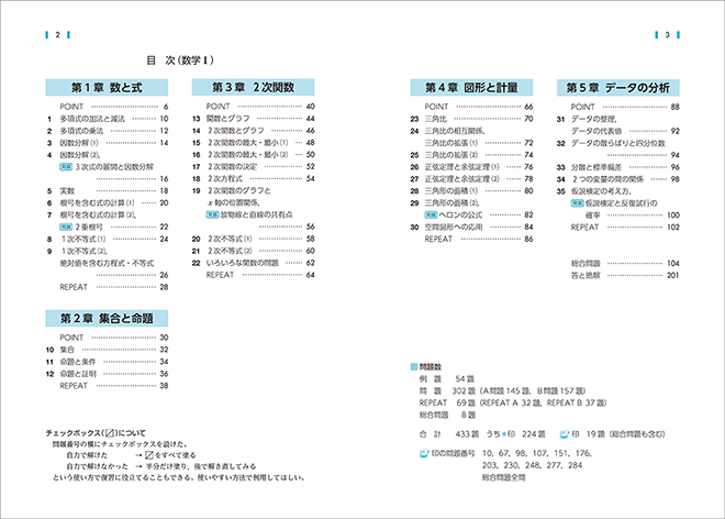 改訂版　教科書傍用　REPEAT　数学Ⅰ+A　目次1