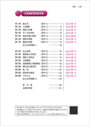 改訂版　[大学入試最頻出88]　ベーシックスタイル 数学演習I・II・A・B・C〔ベクトル〕受験編 目次