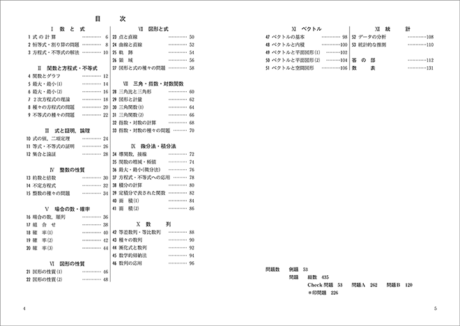 改訂版　メジアン数学演習Ⅰ・II・A・B・C〔ベクトル〕受験編 目次