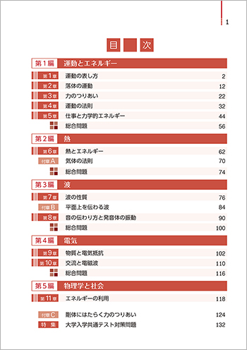 三訂版　リードα物理基礎 目次
