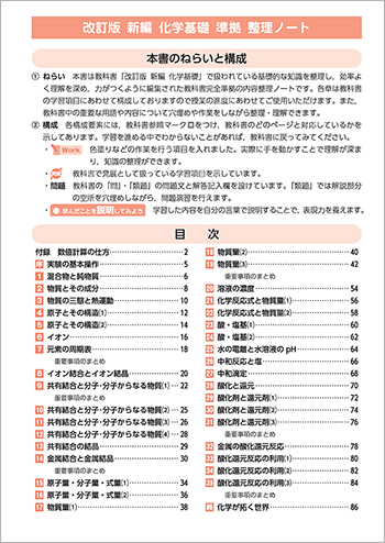 改訂版 新編 化学基礎 準拠 整理ノート 目次