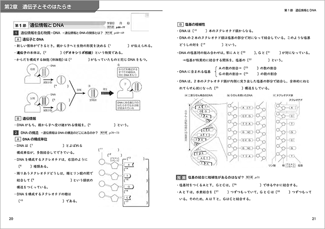 改訂版 生物基礎・改訂版 高等学校生物基礎 準拠 ナビゲーションノート　ー　内容を見る　紙面