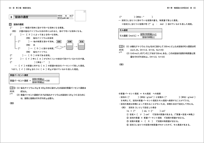 改訂版 高等学校 化学基礎 準拠 ナビゲーションノート　ー　内容を見る　紙面