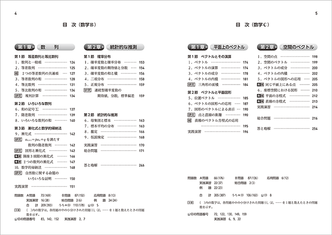 改訂版 教科書傍用 4プロセス 数学II+B+C〔数列,統計的な推測,ベクトル〕 目次2