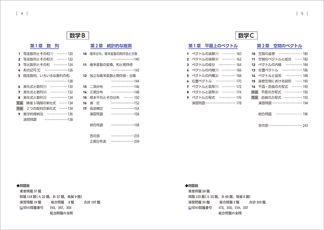 改訂版 教科書傍用 サクシード 数学II+B+C〔数列,統計的な推測,ベクトル〕 目次2