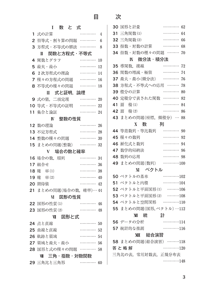 2027 スタンダード数学演習I・II・A・B・C〔ベクトル〕 受験編 目次