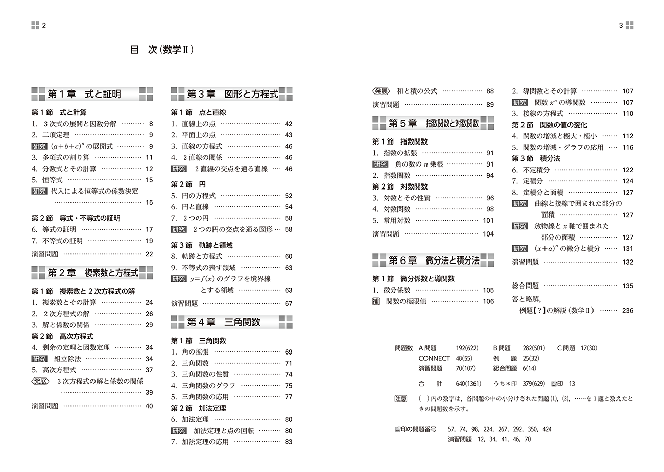 改訂版 NEXT数学シリーズ 対応 CONNECT 数学II+B+C〔数列,統計的な推測,ベクトル〕 目次1