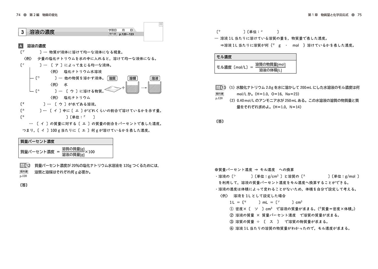 改訂版 化学基礎 準拠 ナビゲーションノート 内容1