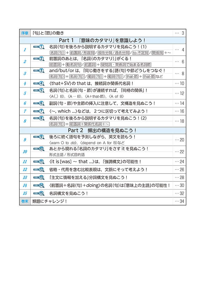 三訂版 Viewpoint Advanced ビューポイントアドバンスト 英文読解の着眼点15 目次