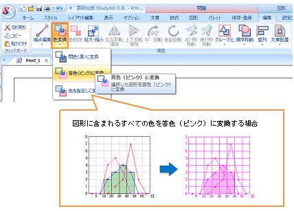 図形の色変換機能を改良しました